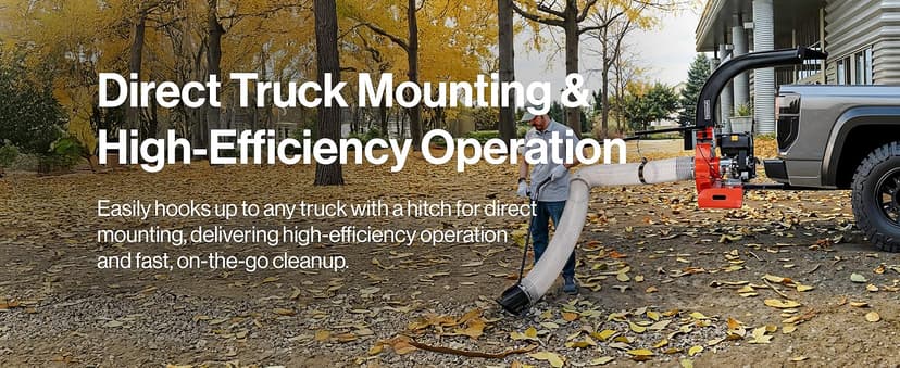 SuperHandy Truck Loader Leaf Vacuum – 15HP Electric Start Engine, Serrated Metal Impeller, Hitch or Tailgate Mount, Commercial Debris Vacuum for Lawn & Landscape Cleanup