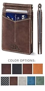 SERMAN BRANDS Money Clip Wallet - Mens Wallets slim Front Pocket RFID Blocking Card Holder Minimalist Mini Bifold
