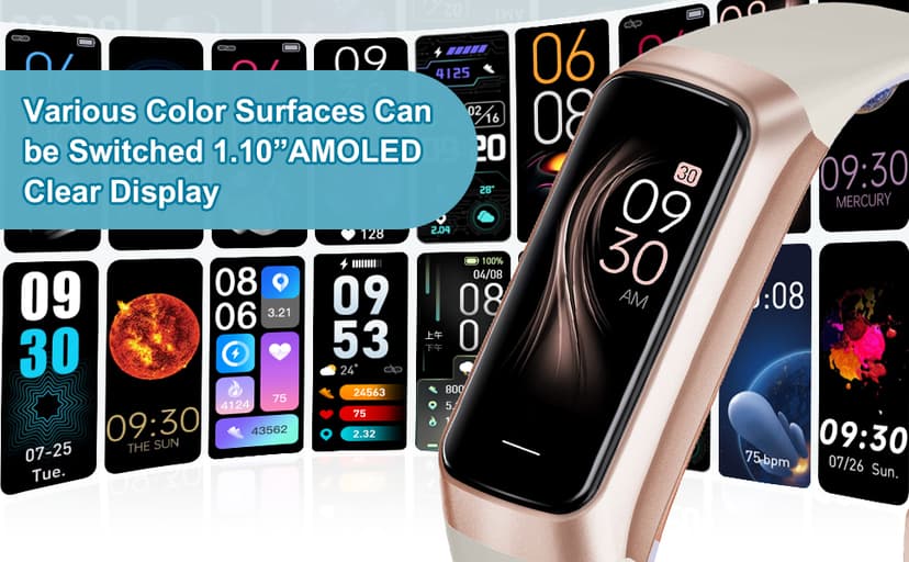 Zeacool Fitness Tracker with 24/7 Heart Rate, Blood Oxygen Blood Pressure Sleep Monitor, Activity Trackers 5 ATM Waterproof,Step Calorie Counter Pedometer Health Smart Watch for Women Men Beige