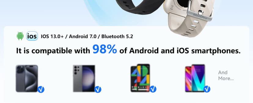 MorePro Health Fitness Tracker with 24/7 Heart Rate/Blood Pressure Monitor, Blood Oxy-gen/Sleep Tracking, 120+ Sports Activity Tracker, Smart Watch (Make/Answer Call) with Step Counter for Women Men