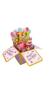 Asmallgf Happy 11th Birthday Popup Card for Daughter Son, Sweet Gift for 11 Years Old Girl Boy, Awesome Eleven Birthday 3D Greeting Card for Him Her