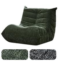 Bean Bag Chairs for Adults Giant Bean Bag Chair Memory Foam BeanBag Chair Bean Bag Sofa with Filler Faux Fur Fireside Beanbags Lazy Sofa for Living Room Bedroom Office (Bluegrey Plush, Single)