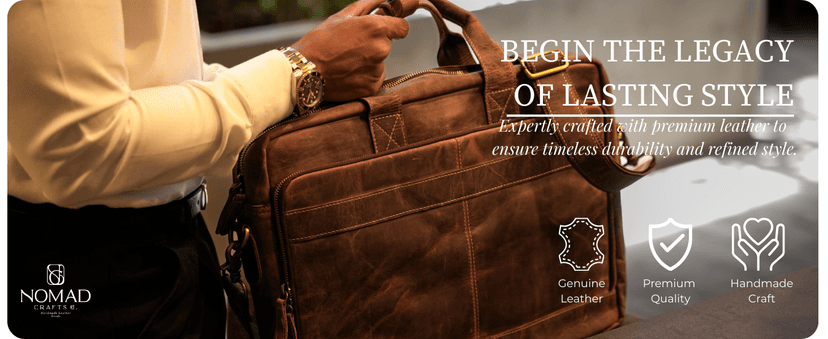Leather Messenger Bag for Men - Laptop Case, Office Briefcase, Computer Satchel for Laptops