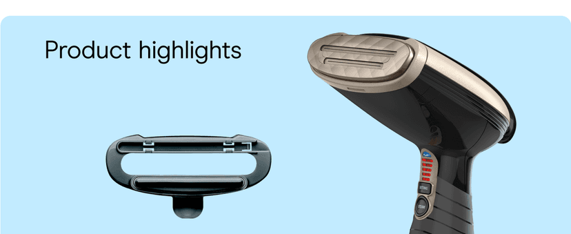 Conair Handheld Garment Steamer for Clothes, Turbo ExtremeSteam 1875W Fabric Steamer, Portable Handheld Design, Strong Penetrating Steam, Amazon Exclusive, Black