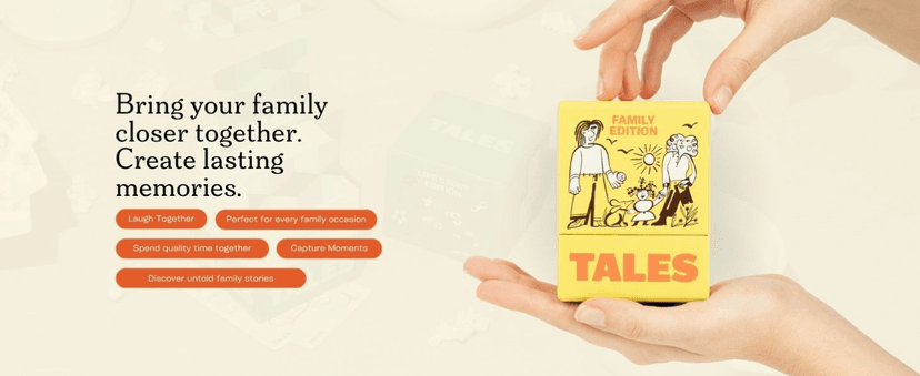 TALES 150 Conversation Cards, Family Edition, Perfect for Family Games for Adults, Teens, and Kids, Family Dinners, Game Nights, Gifts, Holidays, and Gatherings, Prompts for Meaningful Connections
