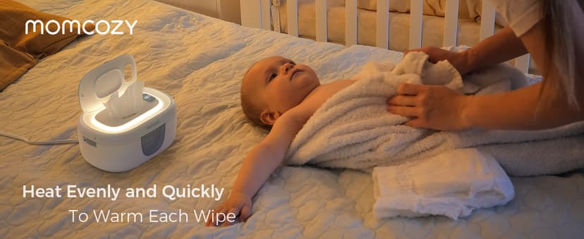 Wipe Warmer with Night Light, Fast and Even Heating, 4 Adjustable Temperature Modes, Baby Shower & Registry Must-haves, Grey Momcozy Baby Wipe Warmer, Innovative Spring Design,Large Capacity Dispenser B0FZKLFGJ1