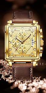 OLEVS Mens Watches Minimalist Ultra Thin Fashion Casual Analog Quartz Date Watch Waterproof Slim Simple Big Face Dress Wrist Watch Leather Band for Men