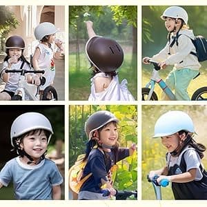 Retro Kids DOT Approved Motorcycle Beanie Helmet,2-8 Ages Low Profile Toddler Boys Girls Open Face Skull Cap ATV Half Helmet for Scooter Moped Dirt-Bike Go-Kart Bicycle