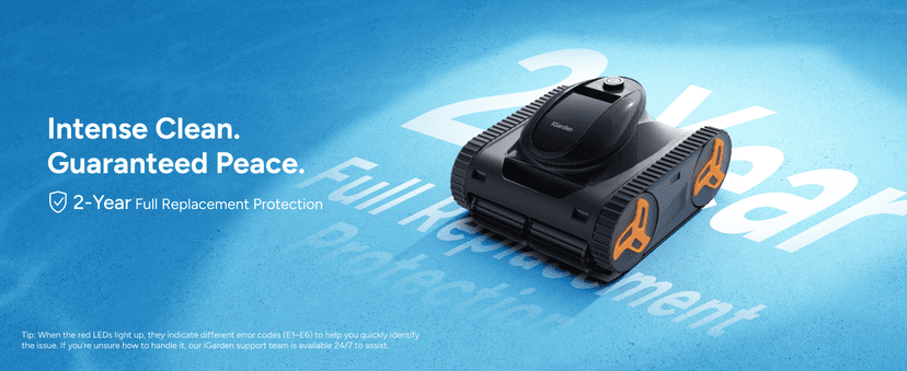 iGarden Robotic Pool Cleaner KN Series, 210-Min Runtime, Smart 3D Navigation, Full-Inverter Energy-Saving Tech, Cleans Floor, Wall & Waterline, for Above-Ground & Inground Pools, Matte Black