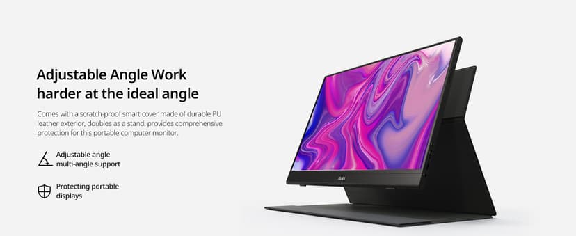 MNN Portable Monitor 15.6inch FHD 1080P USB C HDMI Gaming Ultra-Slim IPS Display w/Smart Cover & Speakers,HDR Plug&Play, External Monitor for Laptop PC Phone Mac (15.6'' 1080P)