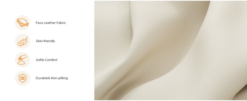 Fadware Faux Leather Couch, Convertible Futon Sofa Bed with Adjustable Backrest, Mid Century Leather Sofa Loveseat with Side Pockets& Metal Leg, Modern Leather Sleeper Sofa for Living Room Bedroom