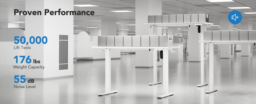 HUANUO Electric Standing Desk, Whole Piece Desktop, Adjustable Height Computer Desk, 4 Height Memory Settings, Sit Stand Up Desk for Home Office, 60" x 24", Light Vintage