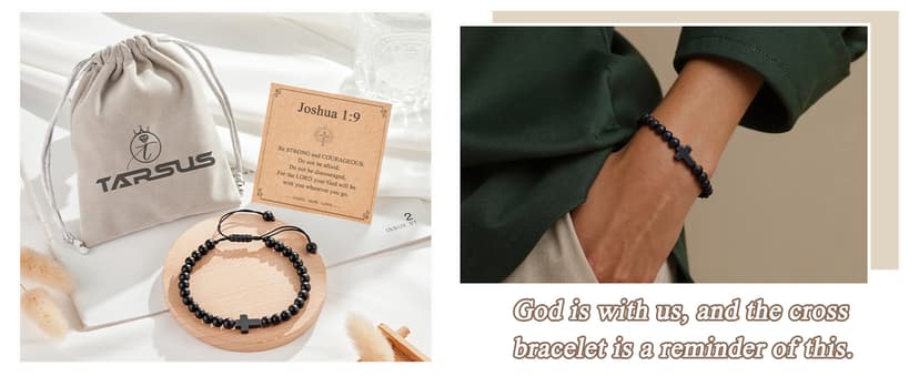 Gift for Easter, Christmas, Birthday, Valentines Day ... Tarsus Cross Bracelet for Men Teens, Fashion Jewelry Christian Gifts B0FNM7D3ZP