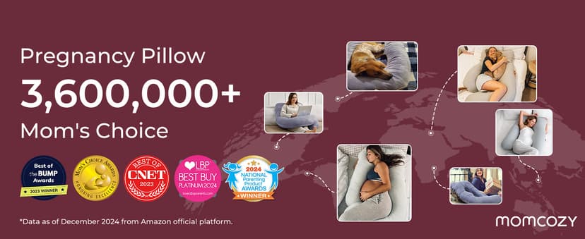 Momcozy Pregnancy Pillows for Sleeping, U Shaped Full Body Maternity Pillow with Removable Cover - Support for Back, Legs, Belly, HIPS for Pregnant Women, 57 Inch Pregnancy Pillow for Women, Grey