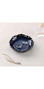 HOME SMILE Ceramic Ring Dish Jewelry Tray for Mom Sister Friends