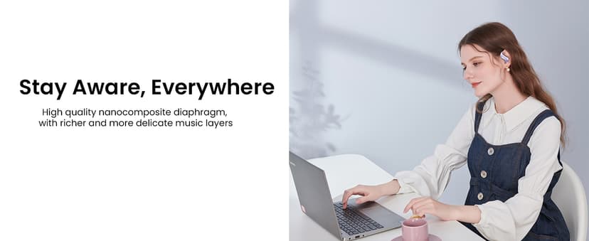 Piluyaa Open Ear Earbuds Bluetooth AI Ear Buds 60Hrs Playtime Wireless Over Headphones with Earhooks IPX7 Waterproof Touch Control Air Conduction Sport Headsets Earphones for Workout Running Black