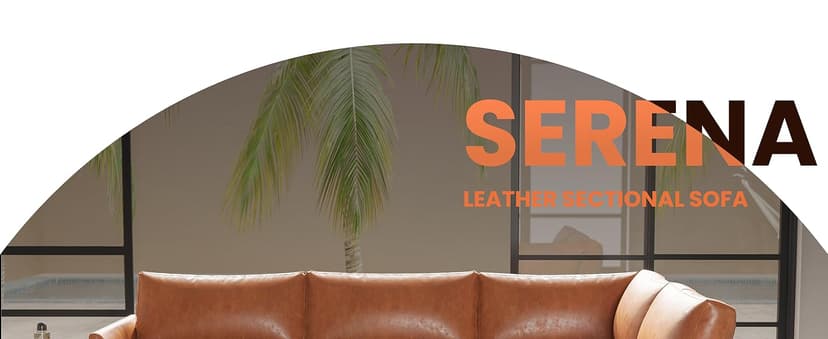 Valencia Serena 108" Full Leather Sectional Sofa with Left Bumper | Nappa 11000 Leather, Modern Low Profile Lounge Sofa | L Shaped Couch for Living Room Furniture,Cognac