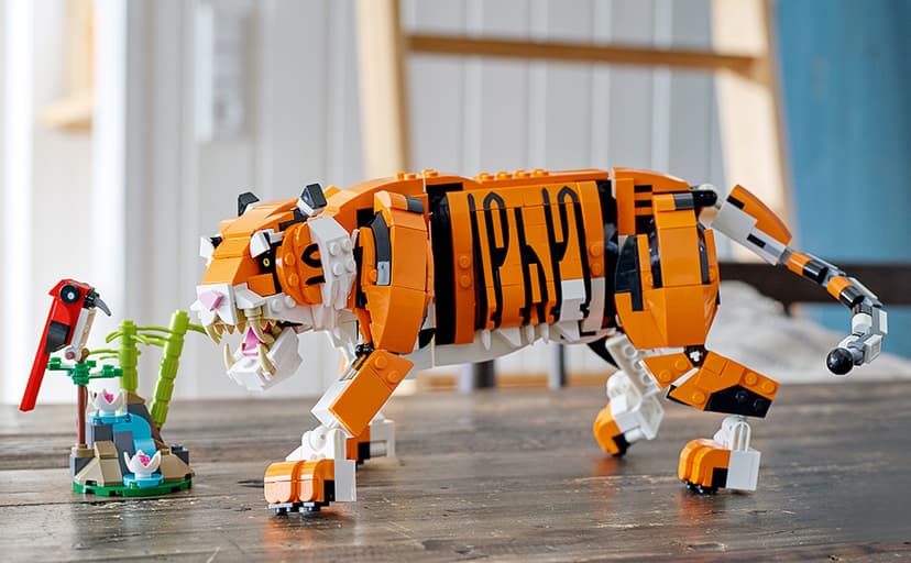 LEGO Creator 3 in 1 Majestic Tiger Building Set, Transforms from Tiger to Panda or Koi Fish Set, Animal Figures, Collectible Building Toy, Gifts for Kids, Boys & Girls 9 Plus Years Old, 31129 B09FM57L7B