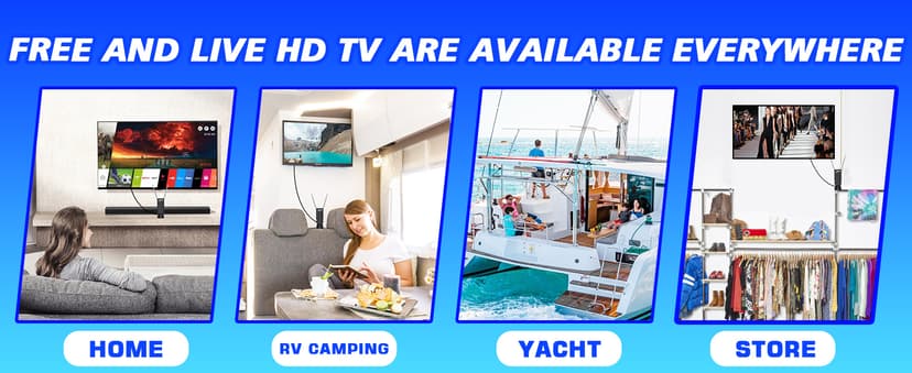 HIDB Indoor TV Antenna - Ultra HD 4K/1080p Digital TV Antennas for Local Channels, Enhanced Rabbit Ear Design with Smart Signal Booster, Works with All Smart TVs, Easy Setup, No Monthly Fees!