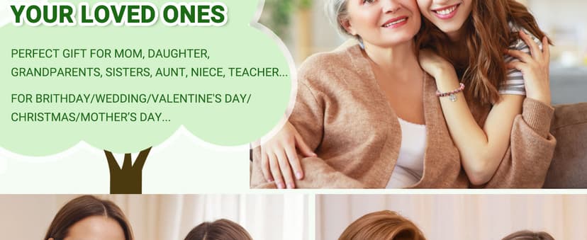 UNGENT THEM Tree of Life Bracelet for Women, Gifts for Grandma, Nana, Mother in Law, Mom, Gigi, Mimi, Aunt, Sister in Law, Teacher, Birthday Christmas Wedding Mothers' Day Gifts