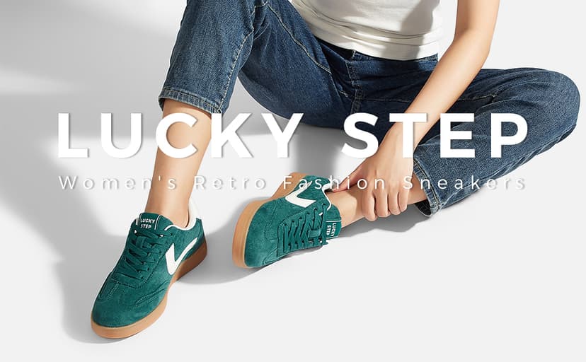 LUCKY STEP Women's Retro Fashion Sneakers Classic Casual Walking Shoes Non Slip Comfort Skate Shoes