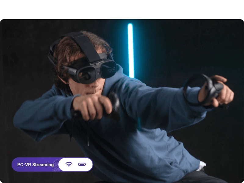 HTC Vive XR Elite with Deluxe Pack — Mixed Reality and PC VR Headset + Controllers