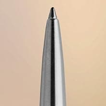 Parker Jotter Ballpoint Pen, Stainless Steel with Chrome Trim, Medium Point, Blue Ink - Smooth Writing, Sleek, Polished, Professional, Desk Essentials