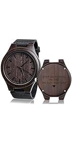 kullder Personalized Engraved Watch for Best Man Groomsmen Gifts for Wedding Mens Custom Wooden Watches for Men Personalized Groomsmen Husband Dad Father Gifts Ideas