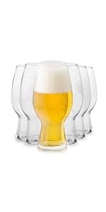 Libbey Craft Brews Assorted Beer Glasses Set of 6 with Gift Box – Lead‑Free Specialty Beer Glassware for IPA, Stout, Wheat, Lager, Sour & High‑ABV – Dishwasher Safe