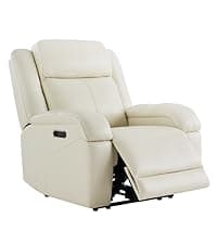 Watson & Whitely Genuine Leather Power Recliner Chairs for Adults, Wall Hugger RV Recliner with Power Headrest & Charging Ports, Electric Recliner Sofa Chair for Living Room, Grey