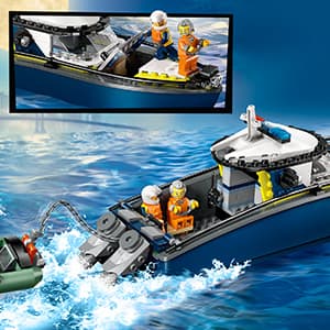 LEGO City Police Boat Chase Building Toy for Kids - Pretend Play Set for Boys & Girls, Ages 6+ - Building Blocks W/ 2 Floating Boat Toys for Playtime & Bath Time - Gift Idea for Birthdays- 60456 B0DRW6J866