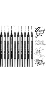 GETHPEN Calligraphy Pen,Calligraphy Pens for Writing, Brush Pens Calligraphy Set for Beginners, Calligraphy markers, Black Archival Ink Pens,Hand Lettering Pen for Art Drawing, Sketching,Scrapbooking