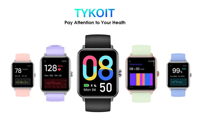 Smart Watch, Fitness Tracker with Heart Rate Monitor, Blood Oxygen, Sleep Tracking, 1.5 Inch Touchscreen Smartwatch for Android iOS Swimming Waterproof Pedometer Step Calories Tracker for Women Men