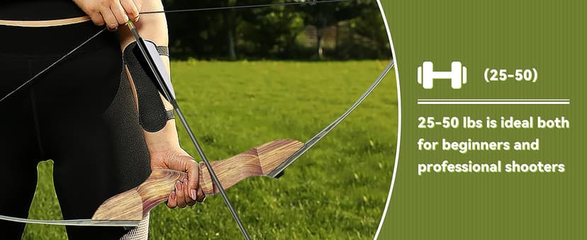 Black Hunter Recurve Bow and Arrow Set, GLURAK 60'' Wooden Takedown Recurve Bows Package, Archery Bow Kit for Target Practice and Hunting, Right Hand, 25-50 Lbs