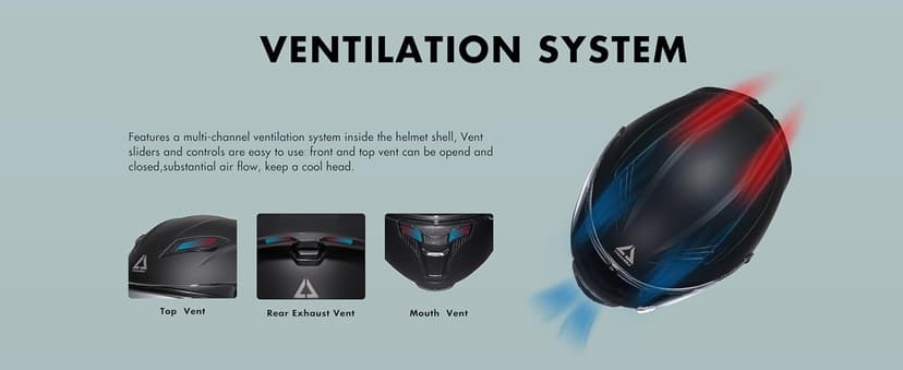 TRIANGLE Motorcycle Helmets Full face Helmet for Adults Men and Women Dual Visor with Internal Sunshield DOT Approved