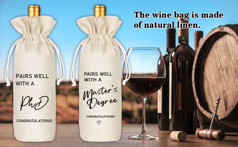 Graduation One Degree Hotter,Funny Cute Wine Bag Gift,College Graduation Gift for Him Her Grad Masters Congrats Cap-Linen Drawstring Wine Bags(5SW113) B0BPC5W9VV