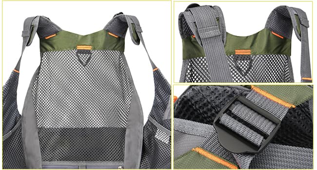 Gonex Fly Fishing Vest for Men Women, Comfortable Adjustable Fishing Vest with Multi-Pockets Reflective Stripes