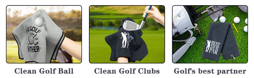 R HORSE 2Pcs Funny Golf Towel Gifts, Microfiber Embroidered Golf Towels for Bags with Clip, Sport Accessories Birthday for Men Women Golfer Fan