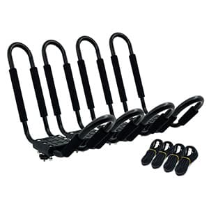 Taelakeni 2 Pairs Kayak Carrier Racks, Universal Cars Kayak Roof Rack (4 Racks)