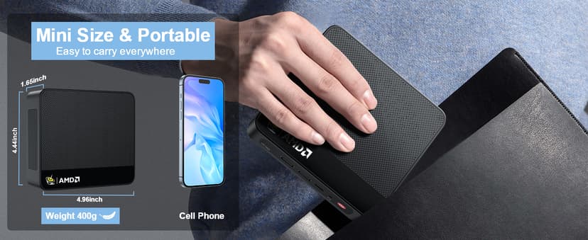 Beelink Ser5 Pro mini PC, AMD Ryzen 5 5500U (Up to 4.0GHz,6C/12T), 16GB DDR4 500GB PCle SSD,mini Computer Support 4K Triple Display/2.5G LAN/WiFi6/BT5.2, Home/Office Mini Desktop Computer