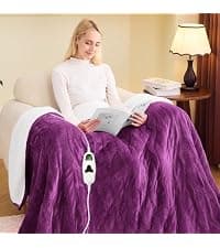10 Heat Levels 1/2/4/6/8 Hours Auto-off,Sherpa Soft Cozy Warm Blanket,House Warming Gifts for Grandma Grandpa, Dove Grey greenoak Heated Blanket Electric Throw Heating 50"X60",Gifts for Women B0H5K4MBXB