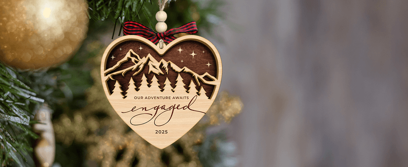 Engagement Gifts for Couples - Gifts for Newly Engaged Couples - Engagement Gift for Her, Bride to Be, Couple - Just Engaged Gift for Friends, Women, Fiance - Wood Christmas Ornament 2025
