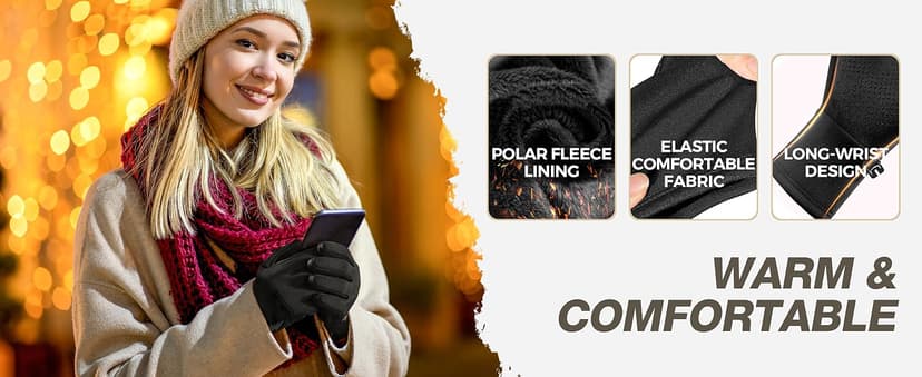 SIMARI Winter Gloves for Women, TouchScreen Water-Resistant Warm Thermal Gloves for Cold Weather, Running Hiking Driving