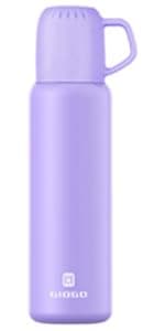 Vacuum Insulated Bottles with Cup 800ml/27oz Stainless Steel Hot Thermo Bottles for Cold and Hot Drinks Water Coffee Thermo with Cup (DarkGreen,800ml)