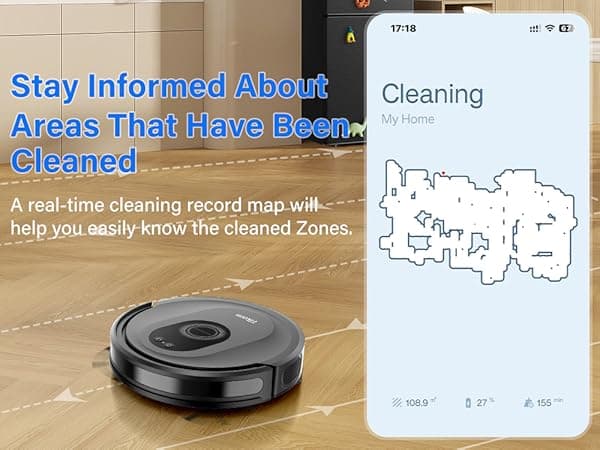 Tikom Robot Vacuum and Mop Combo, 5000Pa Robotic Vacuum Cleaner, 150 Min Max, App & Remote Control, Ideal for Hard Floor, Carpet, Pet Hair, Self-Charge(G8000 Max)