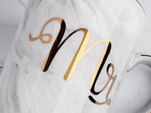 Gifts for Anniversary Bride and Groom, 14oz Ceramic Mr and Mrs Mug Set with Real Gold Foil, Greeting Card, Gift Box Biching Wedding Gifts for Couples 2026, Bridal Shower Engagement Gift B0CF3SG6DX