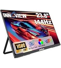 InnoView Portable Monitor, 15.6 Inch FHD 1080P HDMI USB C Second External Monitor for Laptop, Desktop, MacBook, Phones, Tablet, PS5/4, Xbox, Switch, Built-in Speaker with Protective Case