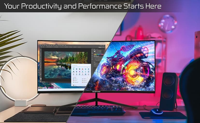 Sceptre 34-Inch Curved Ultrawide WQHD Monitor (3440 × 1440), R1500, up to 180Hz/165Hz, DisplayPort x2, 99% sRGB, 1ms, Built-in Speakers, Machine Black, 2025 (C345B-QUT168)