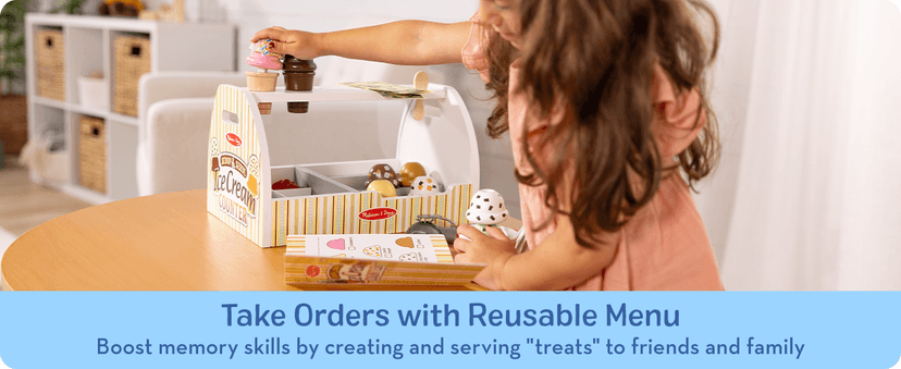 Melissa & Doug Wooden Scoop & Serve Ice Cream Counter, Pretend Play Store, 28 Toy Food & Play Kitchen Accessories, Preschool Toys for Girls & Boys 3+ B01B1V10KA