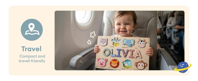 Personalized Name Puzzle for Toddlers 1-3 | Custom Wooden Baby Girl Gift with 48 Animal Art Sets | 1st Birthday Gift for Girls | Personalized Baby Boy & Girl Gifts Keepsake B0GSZSCM69